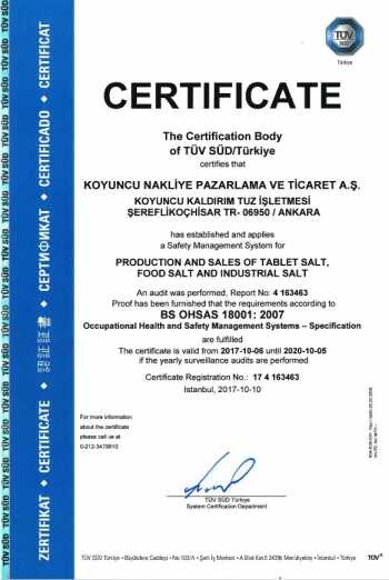 ISO 18001:2007 - Koyuncu Tuz